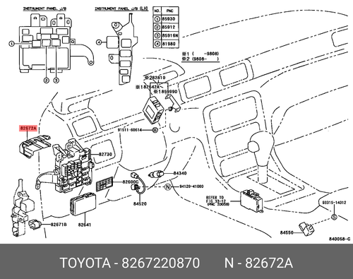 Genuine OE fuse box cover, 8267220870 for TOYOTA 82672-20870