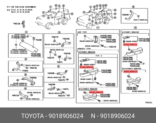 Genuine OE clip plastic, 9018906024 for TOYOTA 90189-06024