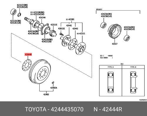 ひょんページ！ Genuine OE rear axle gasket, 4244435070 for TOYOTA 42444
