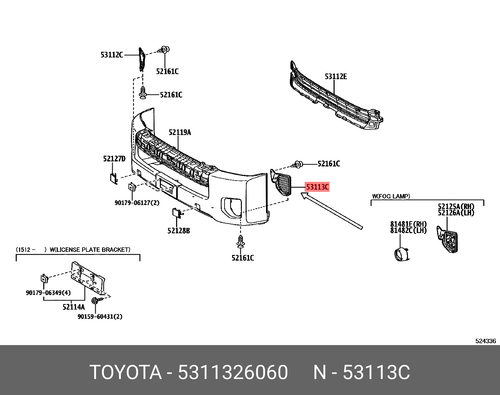 Genuine OE grille, radiator, lower left, 5311326060 for