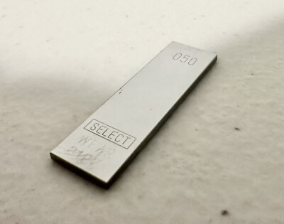 .050'' Select Tungsten Carbide Gage Block with Calibrated Sizes