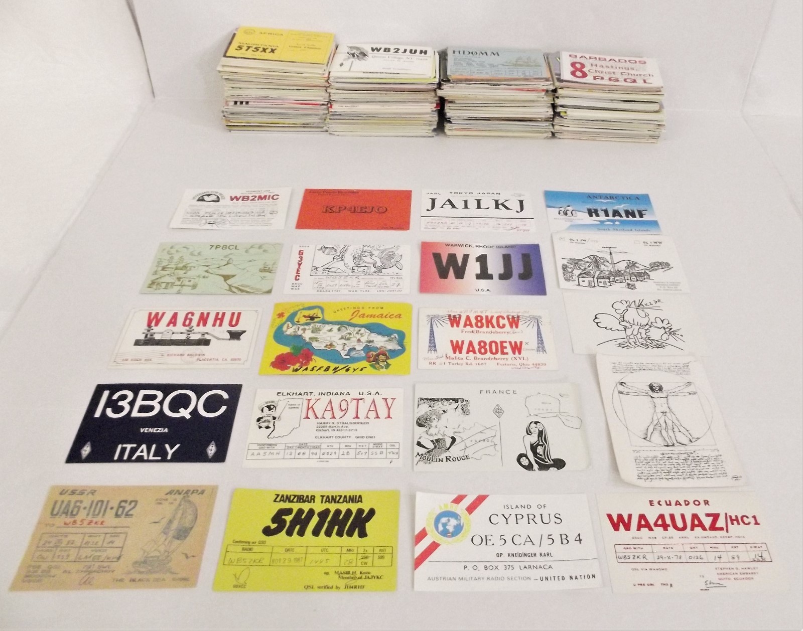 Ham Radio QSL Cards Vintage 100 Mixed Lot Postcards? International & USA #201HRL