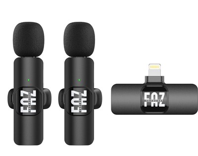 Wireless Lavalier Mini Microphone for iPhone - 2 Wireless Microphones - Clip ...