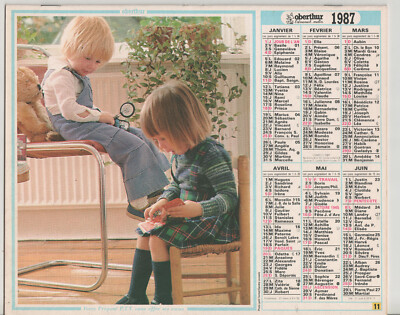 1987 - CALENDRIER DES POSTES - ALMANACH 62 PAS-de-CALAIS - Enfants