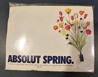 1999 Vintage Brand New Promotional Kate Spade/Absolut Spring Hooded Rain Poncho 