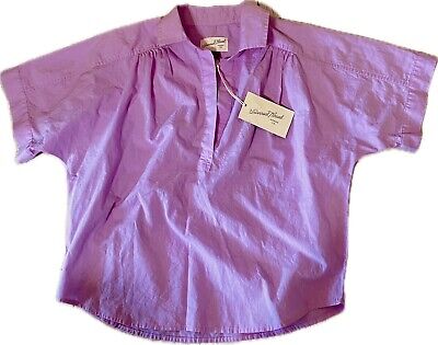 NWT Women's Large Universal Thread Short Sleeve Pullover Top Pink V-Neck