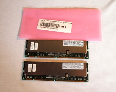 IBM Elpida 2GB (2x 1GB) PC133R-333-542-Z HB52RF1289E2-75B 133MHz ECC REG RAM