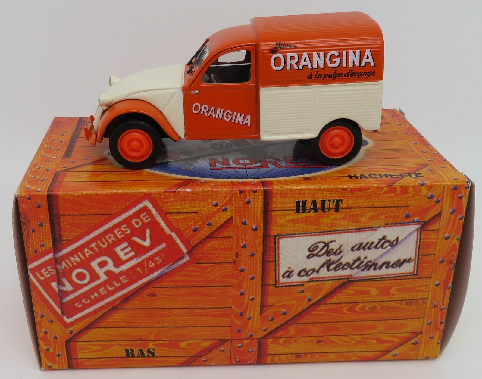 b NOREV HACHETTE #9 CITROEN 2CV AZU BUVEZ ORANGINA 1955 1/43