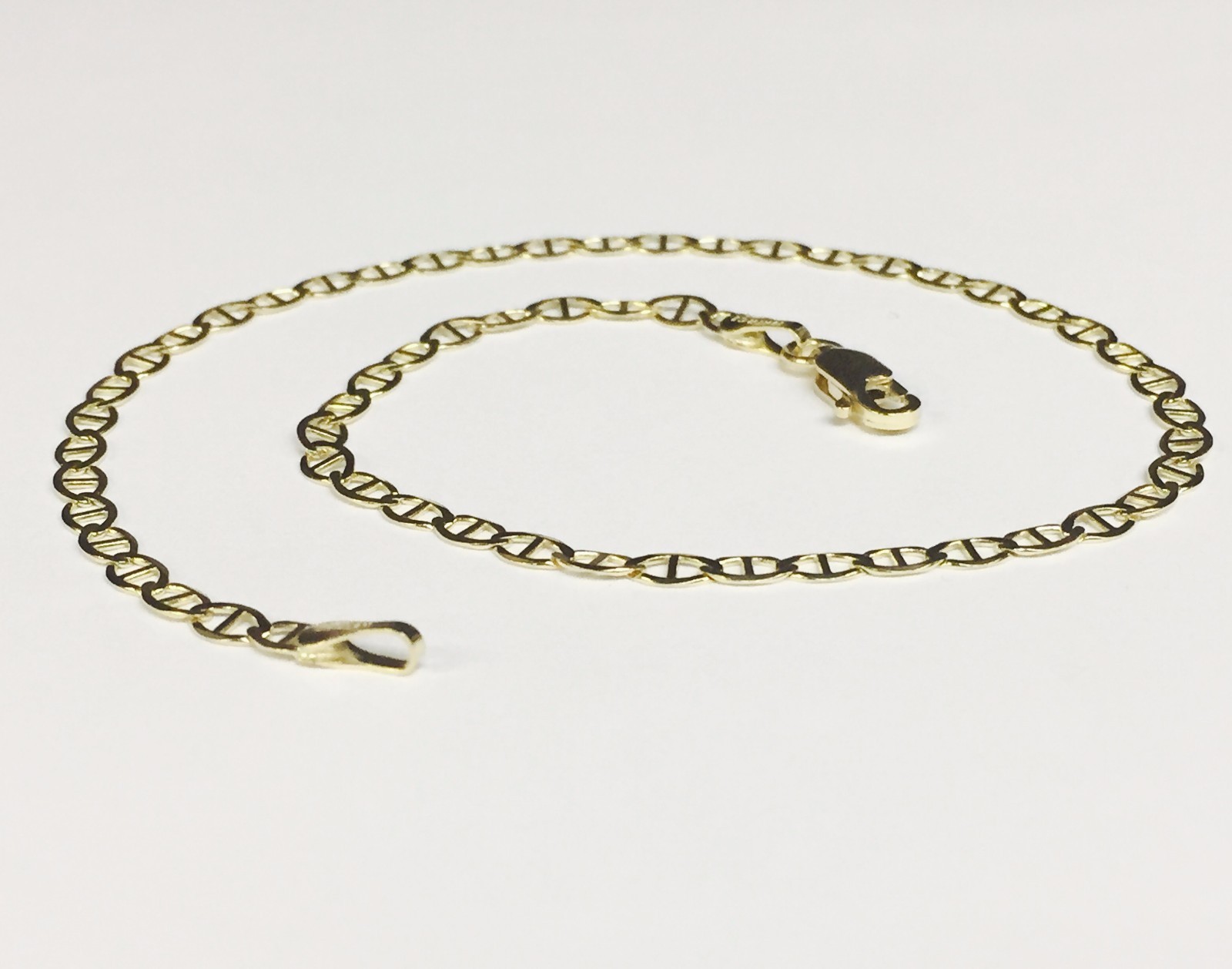 Pre-owned R C I 10kt Solid Yellow Gold Anchor Mariner Link Chain/necklace 3.2 Mm 22" 4 Grams In No Stone