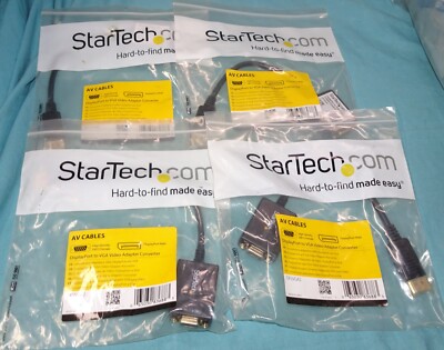 Lot of 4 new = StarTech VGA to Displayport Cable Model DP2VGA2 video Adapter