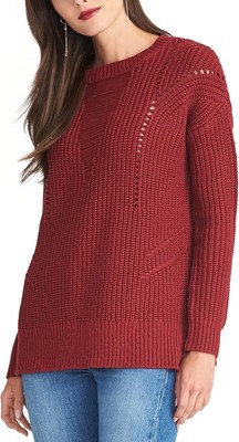 RACHEL Rachel Roy Женский свитер среднего размера, пуловер с плавающим тросом, Красный M