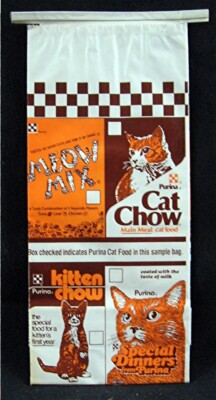 Checkerboard Purina Sample Multi Purpose Cat Food Bag Old Unused Store Stock