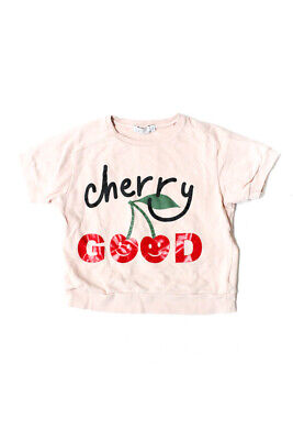 Stella McCartney Children Girls Cherry Good Short Sleeve Sweatshirt Pink Size 10