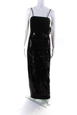 Aidan Aidan Mattox Womens Sequined Crepe Sleeveless Gown Black Size 2