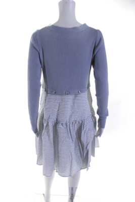Pre-owned Adeam Womens Convertible Knit Dress Frost Grey Size M In Gray
