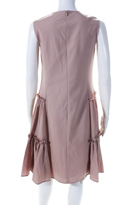 Pre-owned Adeam Womens Ruched Dress Mauve Pink Size Xs