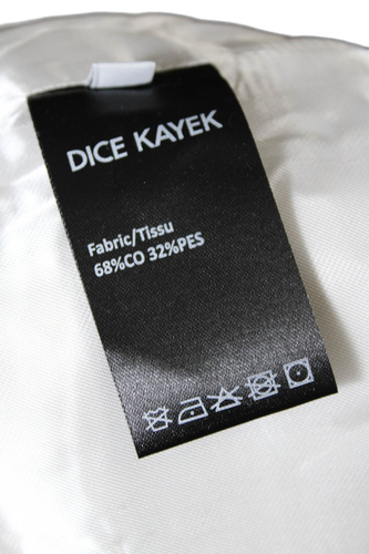 Pre-owned Dice Kayek Womens Cotton Lined Buckle Closure Belt Skirt Ivory White Size 36