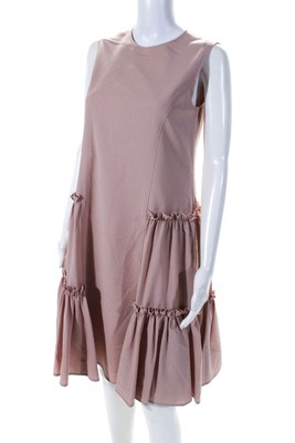 Pre-owned Adeam Womens Ruched Dress Mauve Pink Size Xs