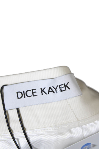 Pre-owned Dice Kayek Womens Cotton Lined Buckle Closure Belt Skirt Ivory White Size 36