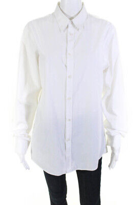 Acne Womens Long Sleeve Button Down Shirt White Cotton Size EUR 50