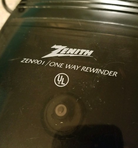 Zenith Video Cassette VHS One-Way Rewinder Black