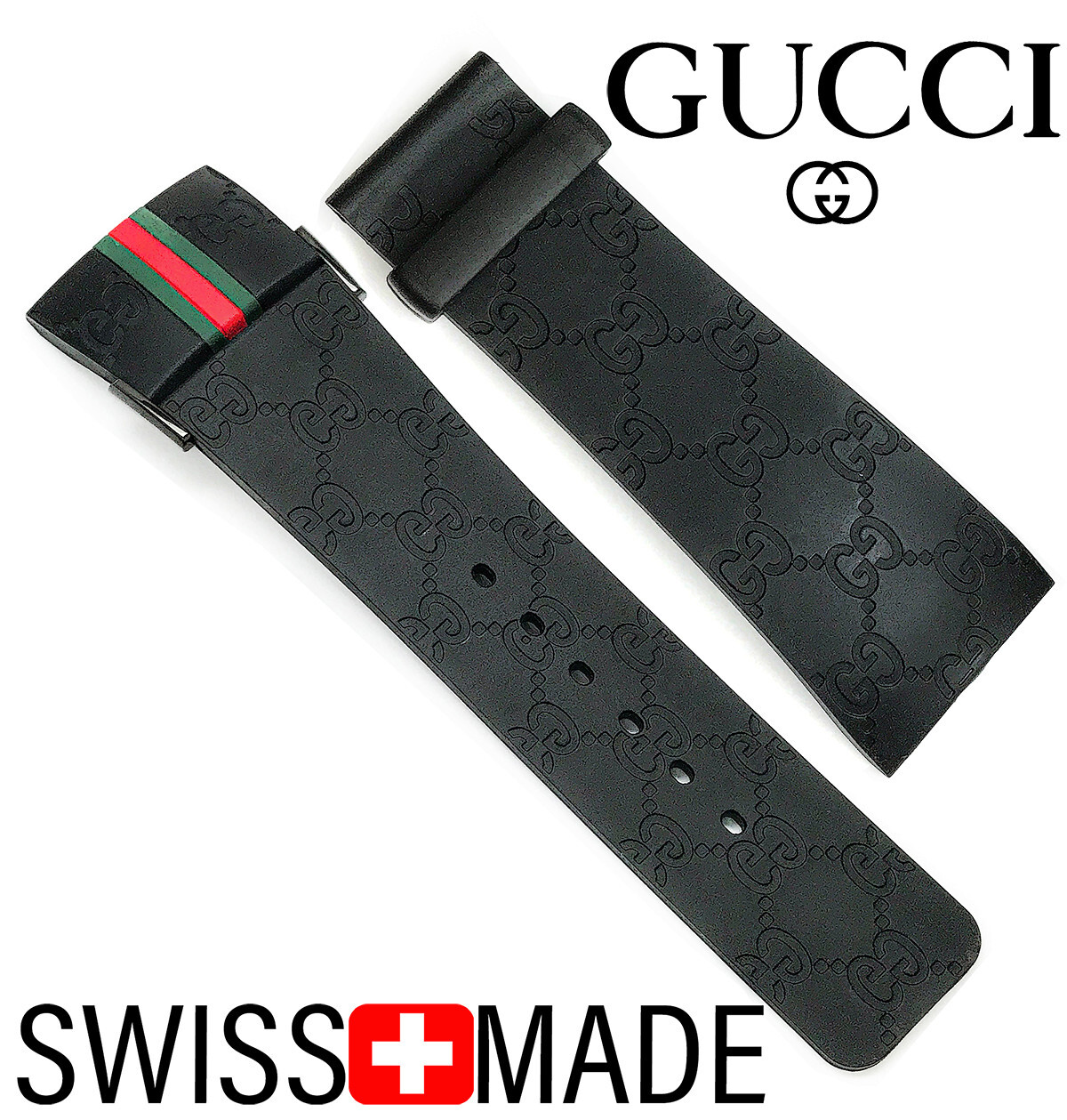 I-Gucci 114-2 Genuine OEM Replacement 26 mm Black Rubber I-Gucci 114-2 Genuine OEM Replacement 26 mm Black Rubber