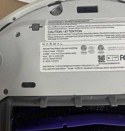 NARWAL Freo Robot Vacuum and Mop Comb, Washing & Drying, Dirt Sense Ultra Clean