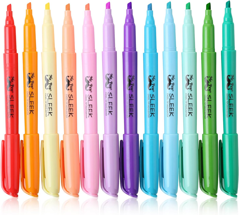 Pastel Highlighters Assorted Colors Fast Dry Set Marker, Sch