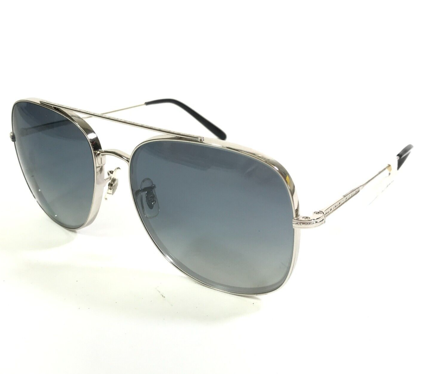Pre-owned Oliver Peoples Sunglasses Ov1272s 50366i Taron Silver Aviators Dark Gray Lenses