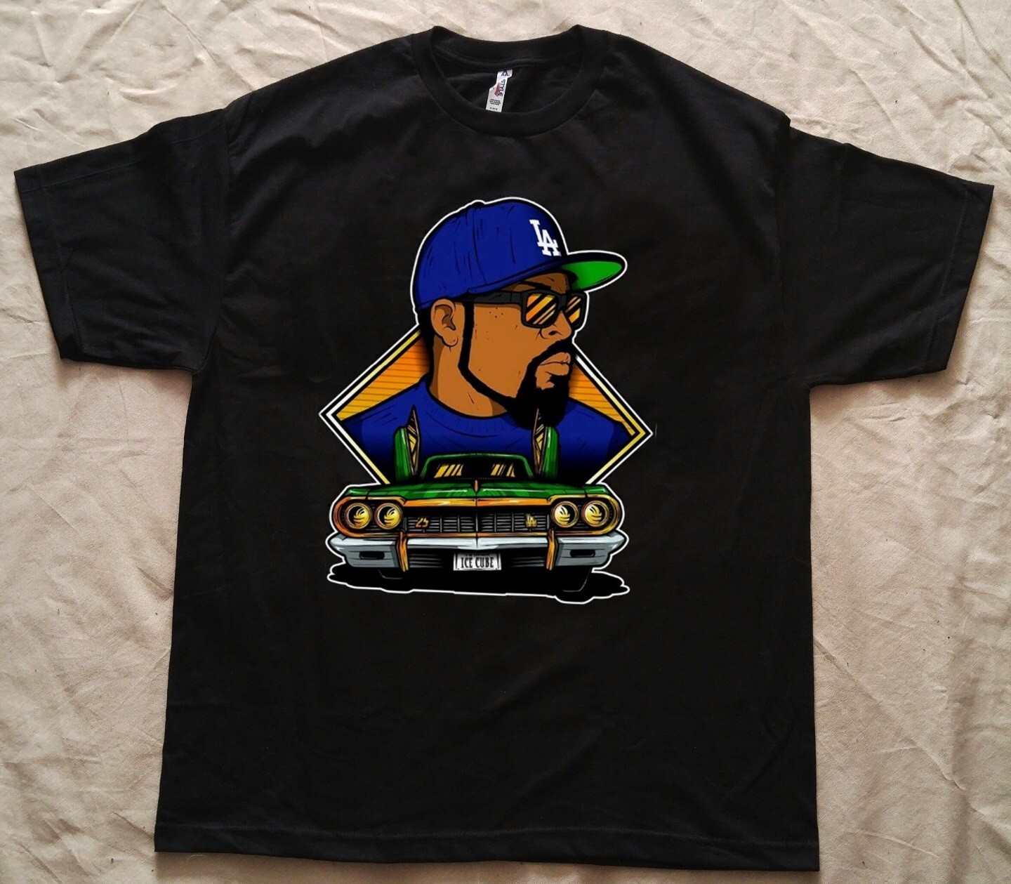 L.A Dodgers 'Ice Cube Hip Hop Lowrider Car T-Shirt Men's