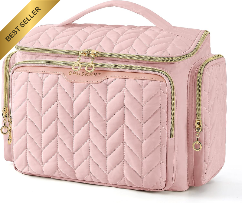 Travel Toiletry Bag, Large Wide-Open Travel Bag for Toiletries, Makeup Cosmetic 