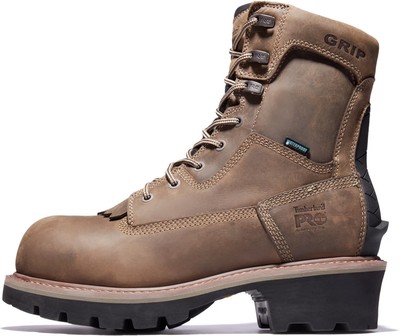Pre-owned Timberland Pro Evergreen Men's Comp Toe Eh Wp/insulated Logger In Brown