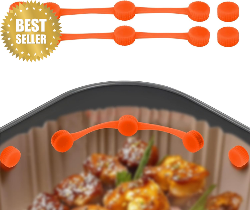 2 Sets Air Fryer Magnet Silicone Buckles, with 2 Strips 4 Buckles Universal Air