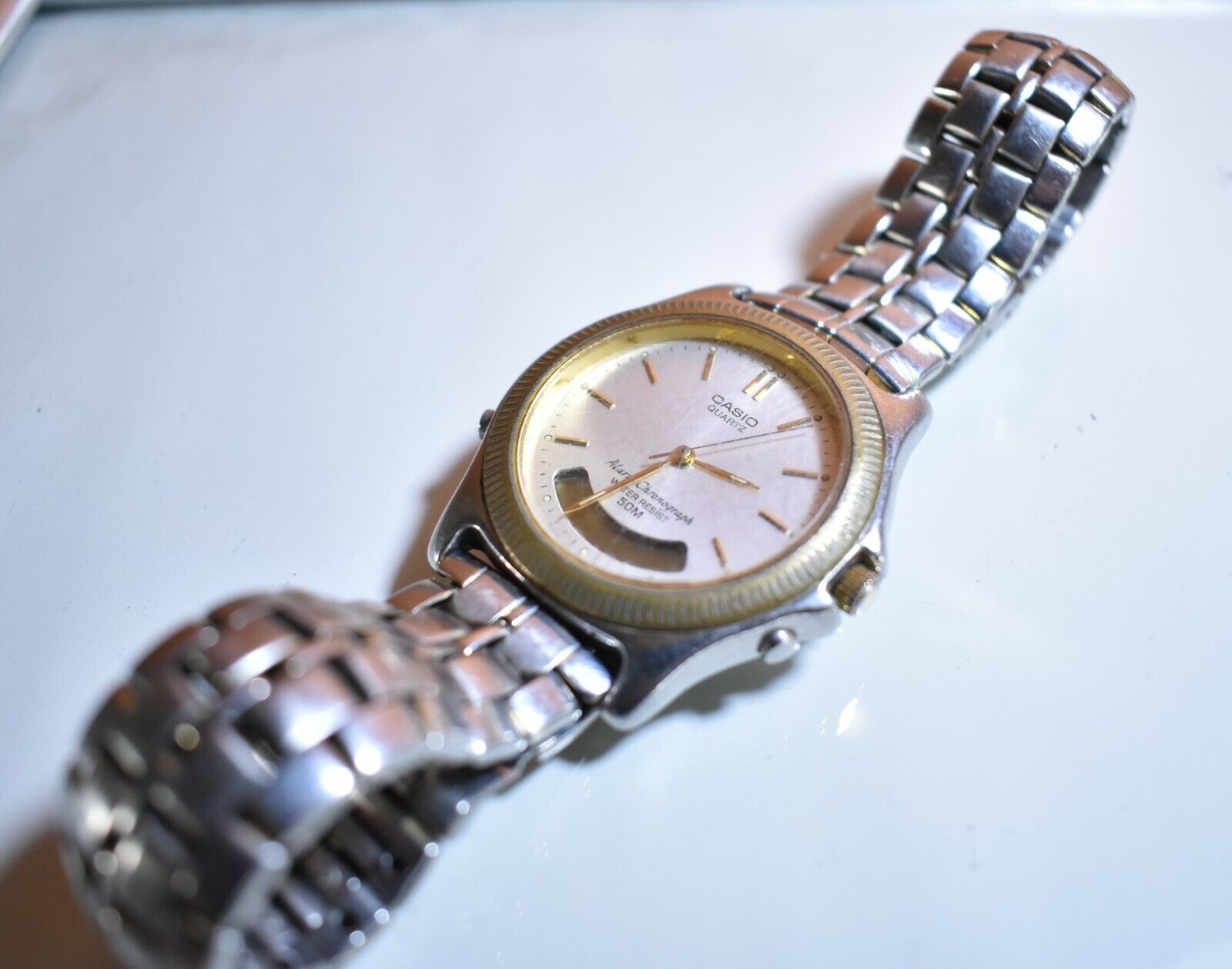 Casio Quartz Watch Alarm Chronograph Water Resist 50M Japan Casio Quartz Watch Alarm Chronograph Water Resist 50M Japan