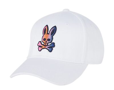 Мужская бейсболка Psycho Bunny White Asher 3D Bunny - OSFA