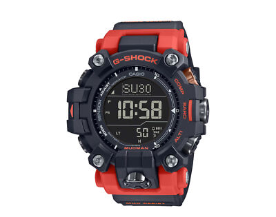 Pre-owned G-shock Casio  Gw9500-1a4 Master Of - Land Mudman Digital Resin Watch