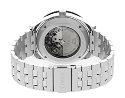 Pre-owned Timex Q M79 Automatic 40mm Stainless Steel Bracelet Ste/blue Watch Tw2v25100vq