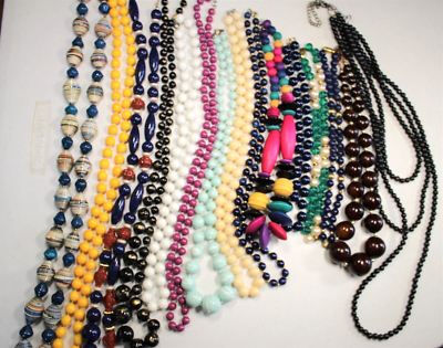 Vintage Lot of 15 Assorted Variety Mixed Beaded Necklaces N90 eBay