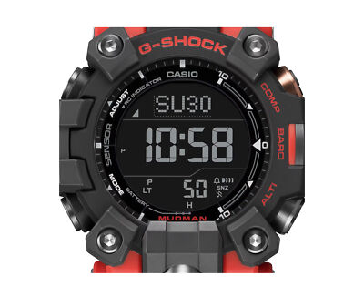 Pre-owned G-shock Casio  Gw9500-1a4 Master Of - Land Mudman Digital Resin Watch In Black