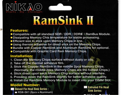 Nikao Ram Sink II Memory Chips Heat Sink