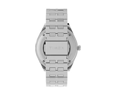 Pre-owned Timex Q M79 Automatic 40mm Stainless Steel Bracelet Ste/blue Watch Tw2v25100vq