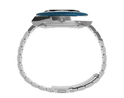 Pre-owned Timex Q M79 Automatic 40mm Stainless Steel Bracelet Ste/blue Watch Tw2v25100vq