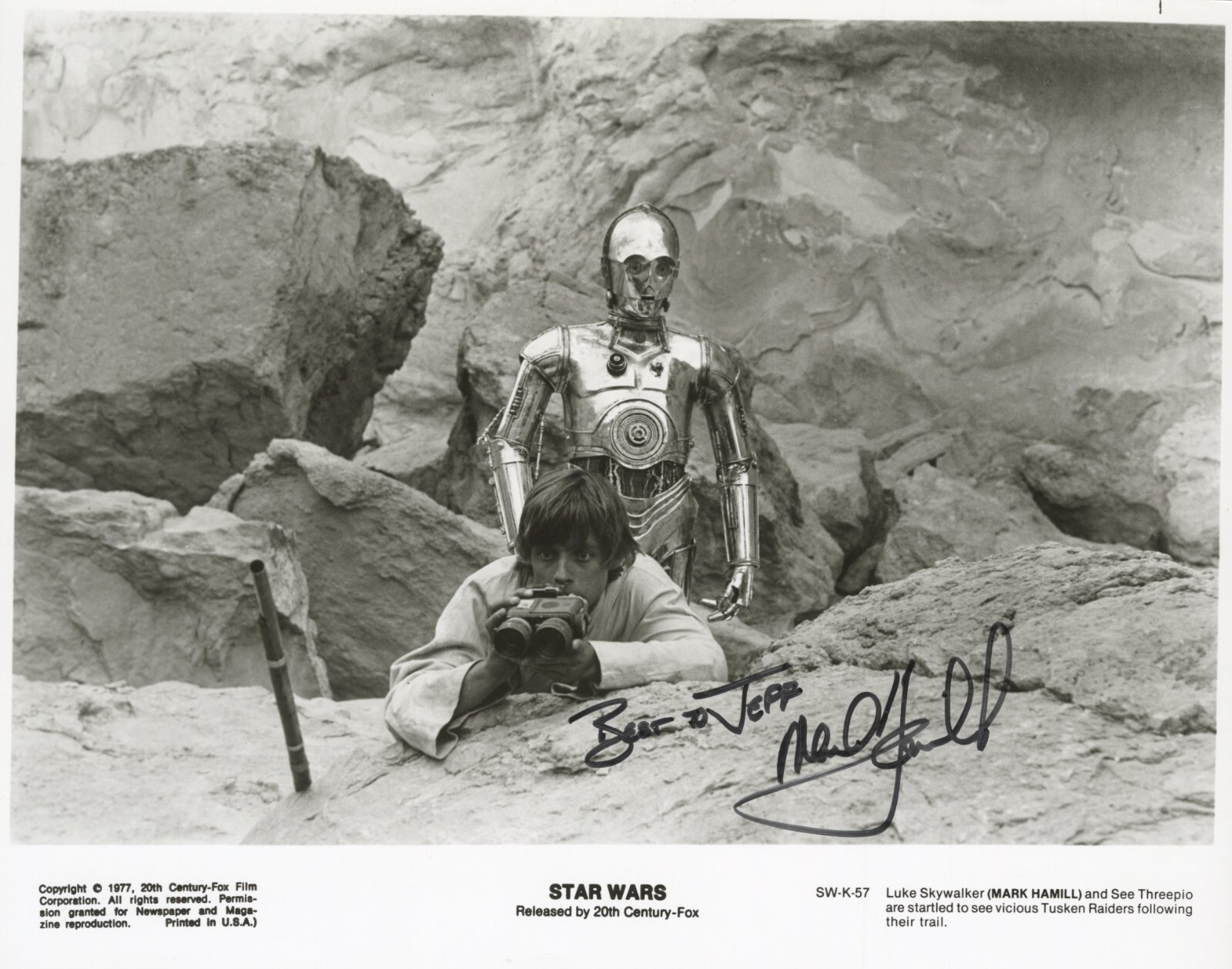 Mark Hamill ~ Signed Autographed Original 1977 Star Wars