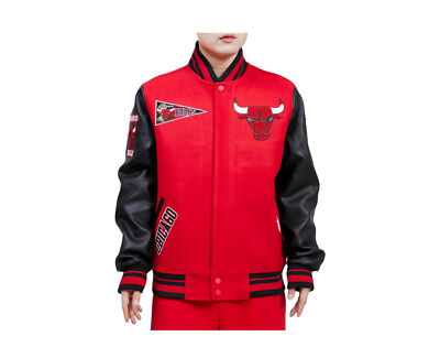 Pre-owned Pro Standard Chicago Bulls Retro Classic Red/black Varsity Jacket Bcb656015-rbk