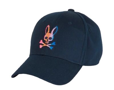 Мужская бейсболка Psycho Bunny темно-синяя Asher 3D Bunny - OSFA