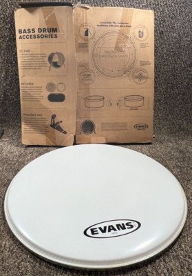 Evans MX2 White Marching Bass Drumhead BD22MX2W - 22 inch 2 PLY SMTH