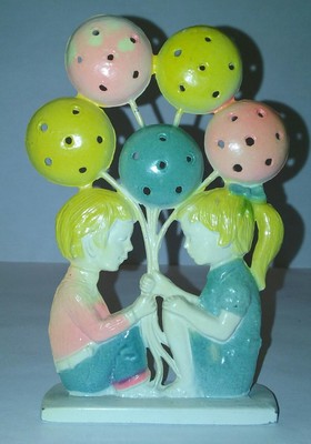 Vintage Revere Earring Tree Holder  Boy amp Girl Holding Balloons