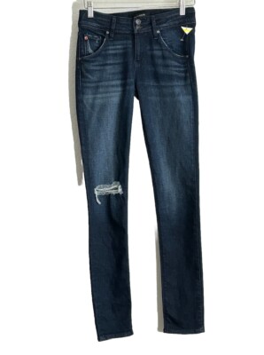 HUDSON Woman COLLIN Middies Skinny Distressed Jeans Size: 25