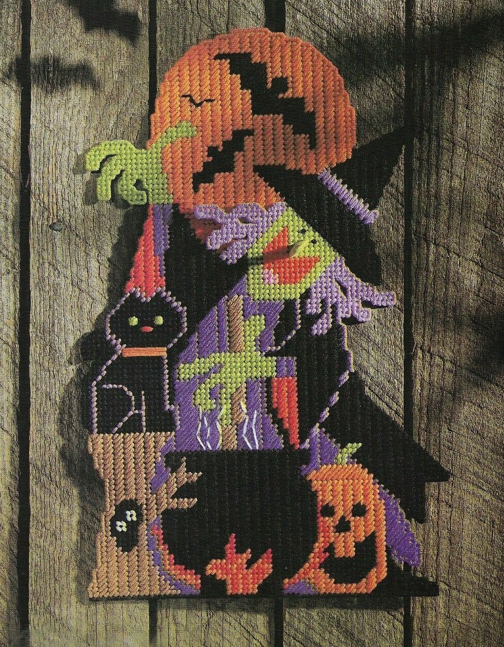 witch-door-decoration-halloween-plastic-canvas-pattern-instructions-ebay