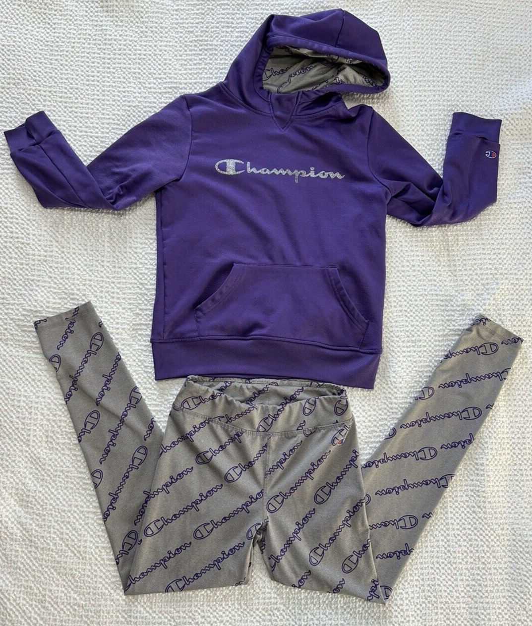Champion 2 Piece Set Girls 10/12 Pullover Hoodie / Jogger Sweat Pants Outfit